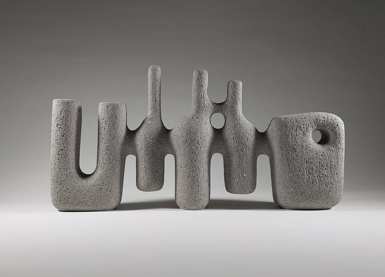 Echo Form No. 2 - Contemporary Grey Ceramic Sculpture