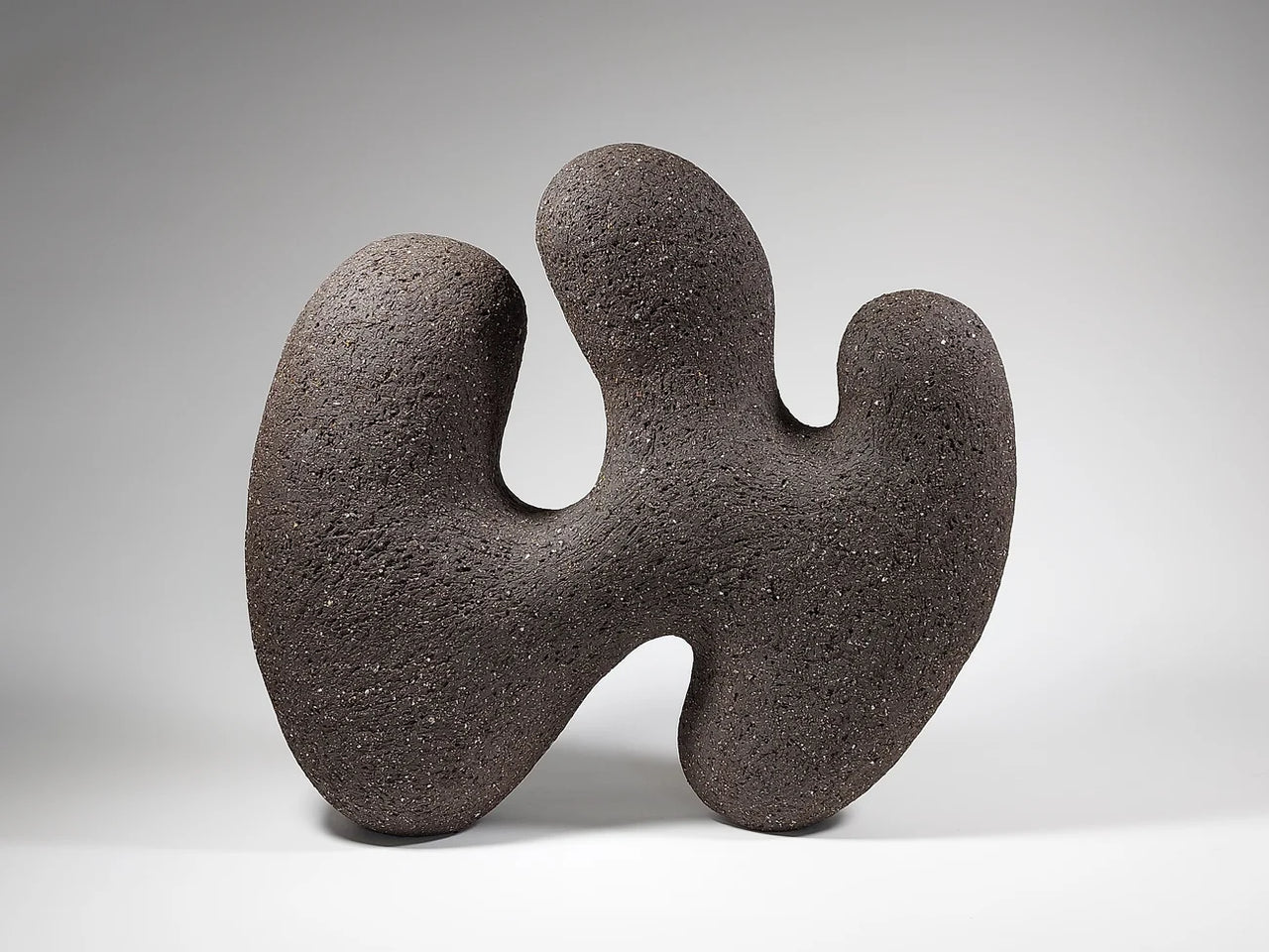 Emerge - Hand-Built Black Abstract Ceramic Sculpture