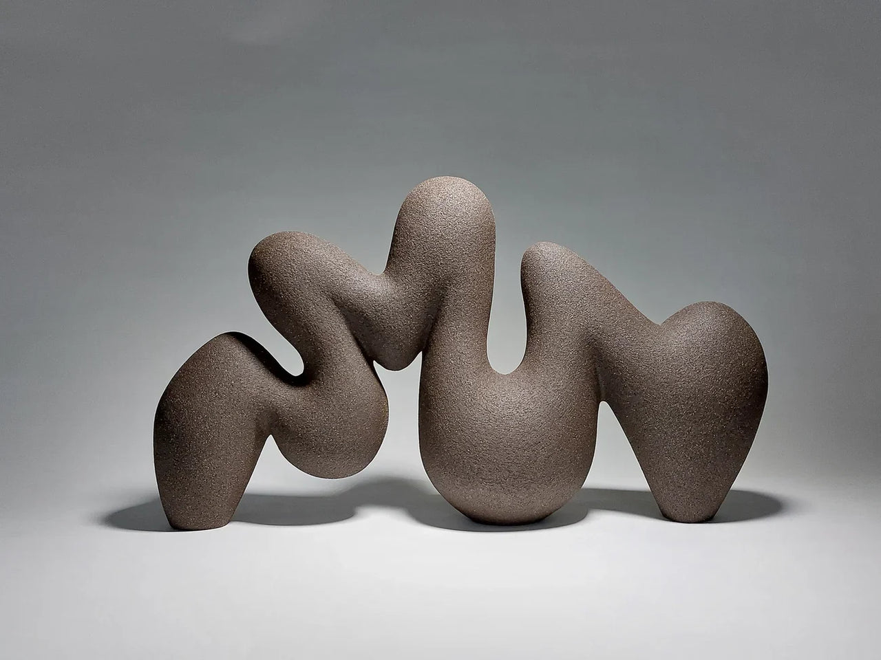 Flow - Hand-Built Black Ceramic Sculpture