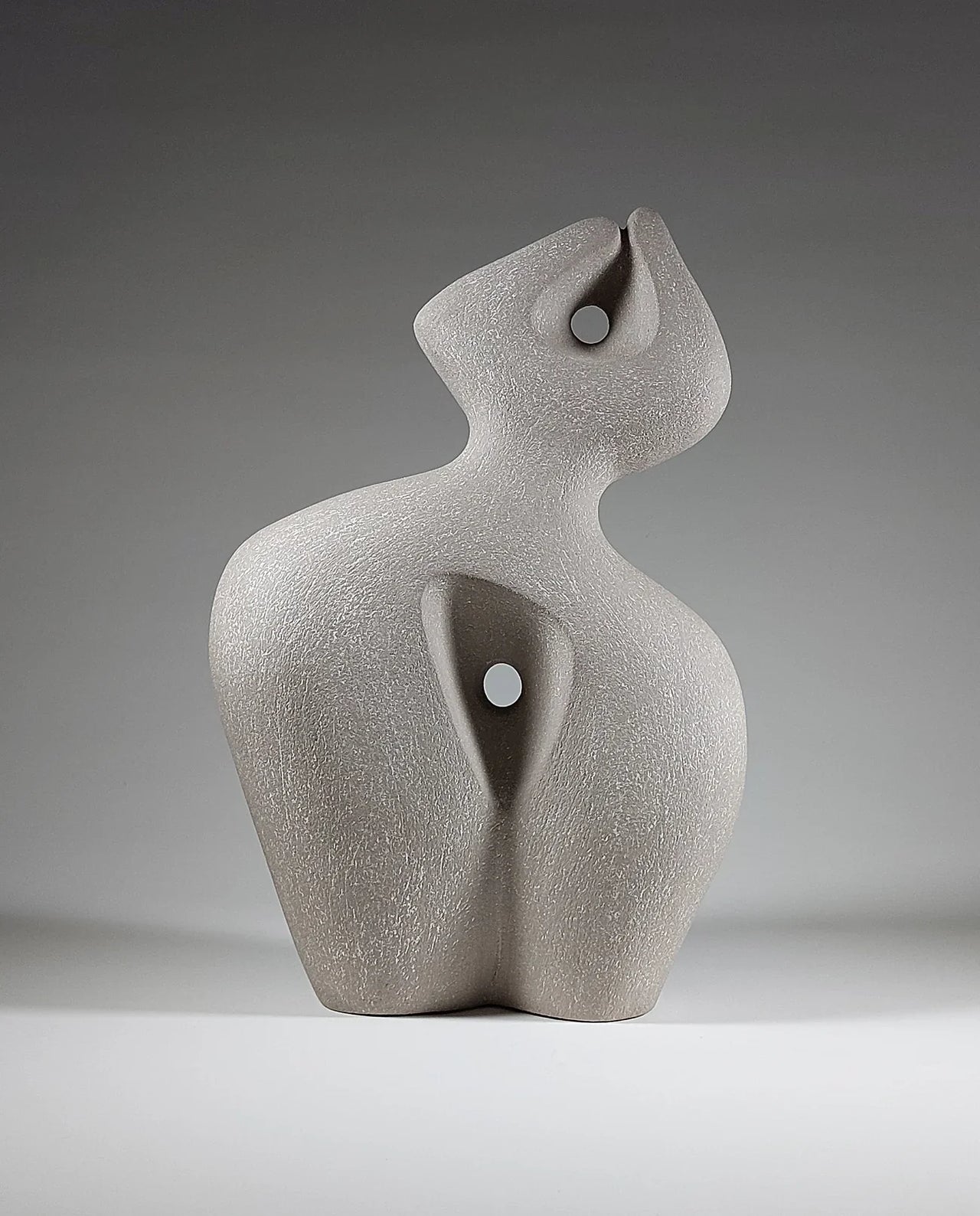 Origin - Hand-Built Grey Ceramic Sculpture