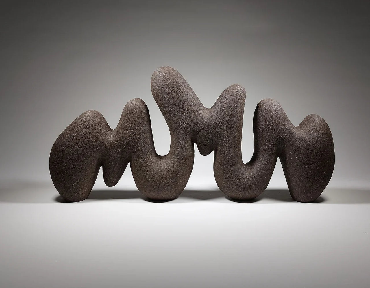 Rhythm Form No 2 - Hand-Built Black Ceramic Sculpture
