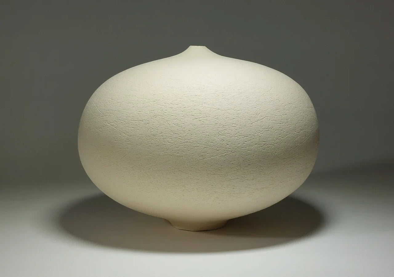Sculptural Ceramic Vessel - Contemporary White Form