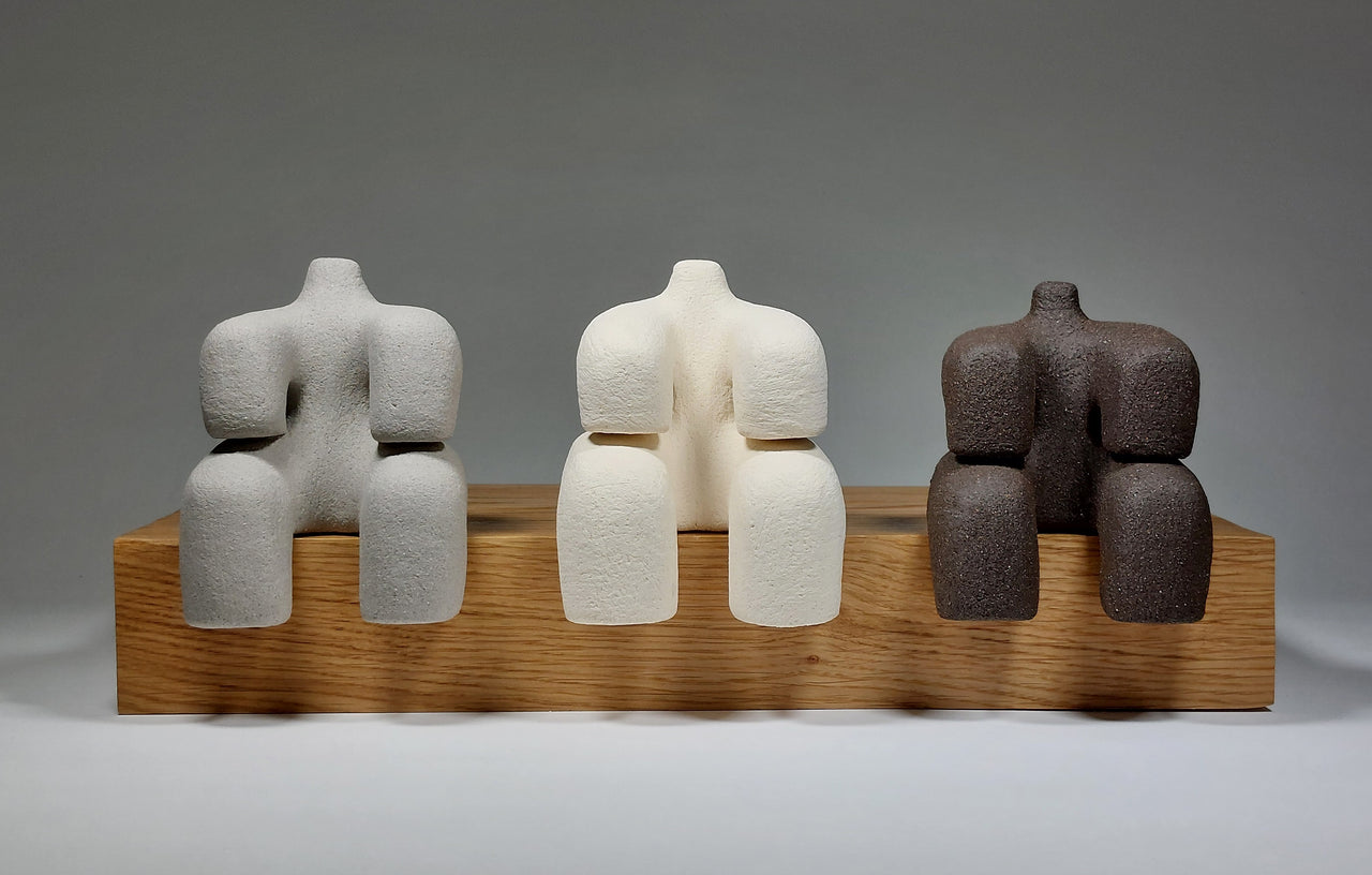 Sitting X Men - Mini Hand Built Ceramic Sculptures