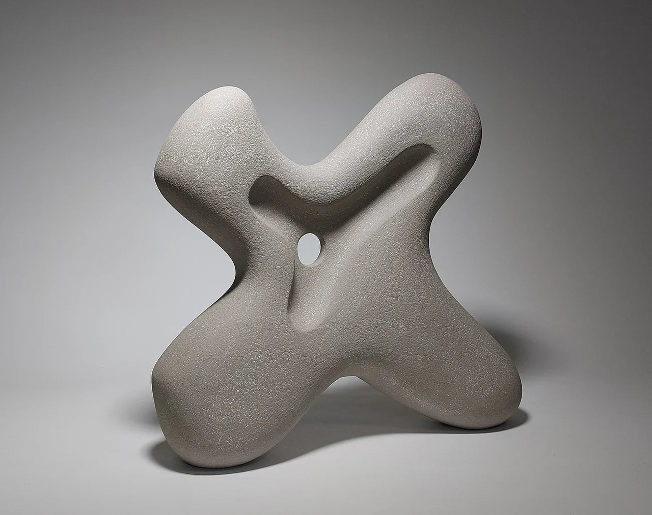 Stand - Hand-Built Grey Ceramic Sculpture