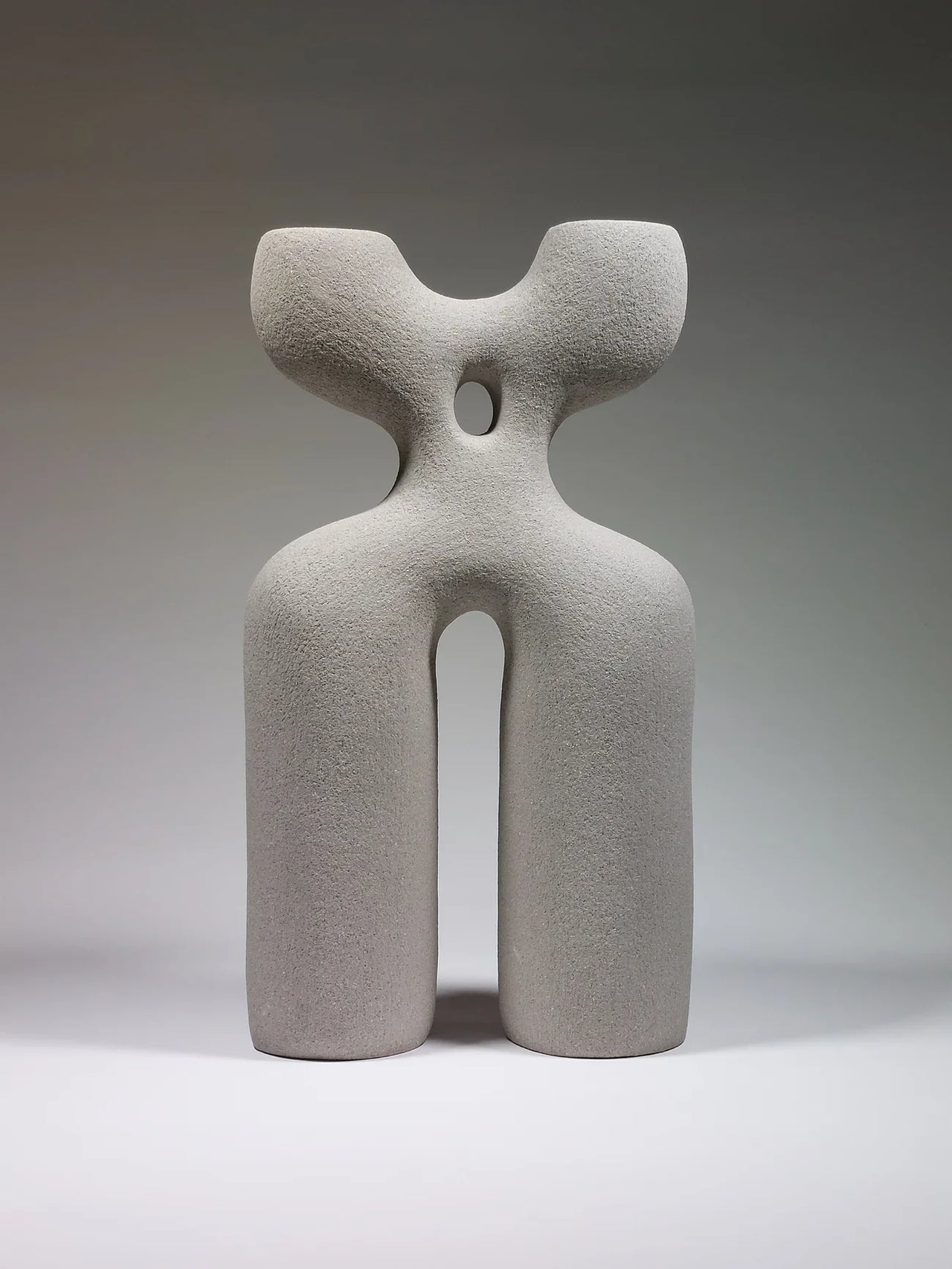 Standing Form - Contemporary Grey Ceramic Sculpture