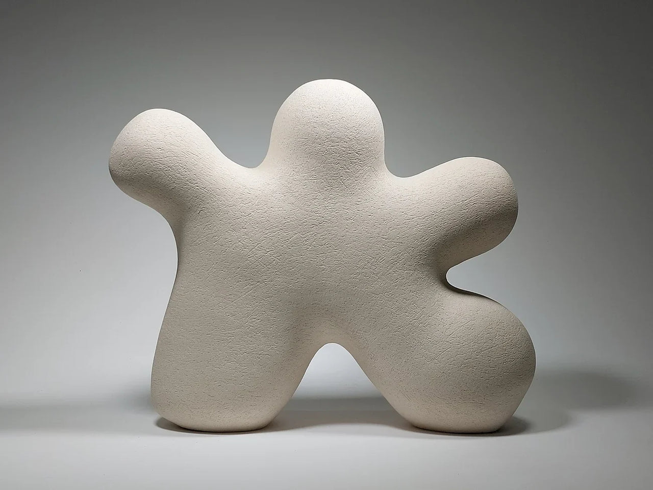 Star Man - Hand-Built White Ceramic Sculpture