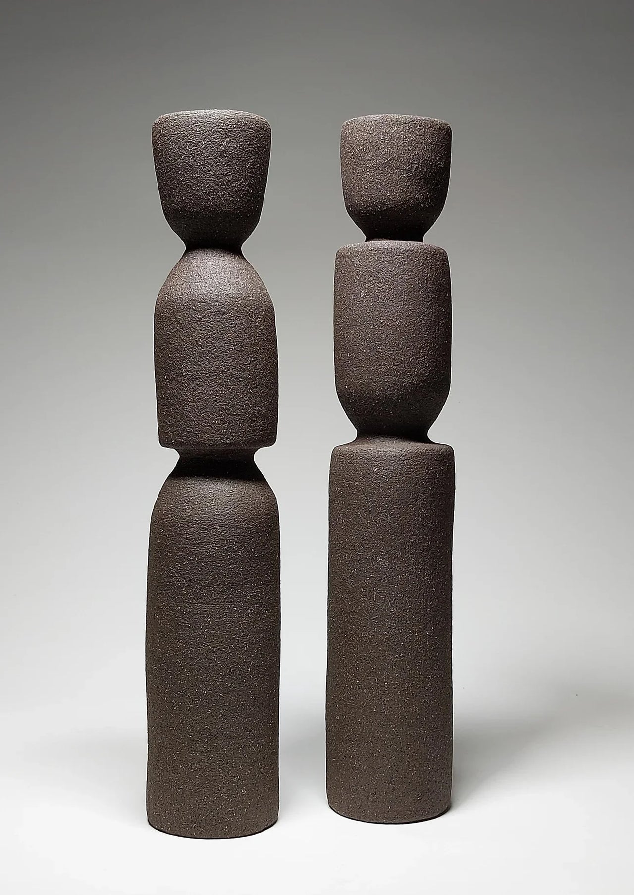 Still Standing - Sculptural Black Ceramic Candlesticks