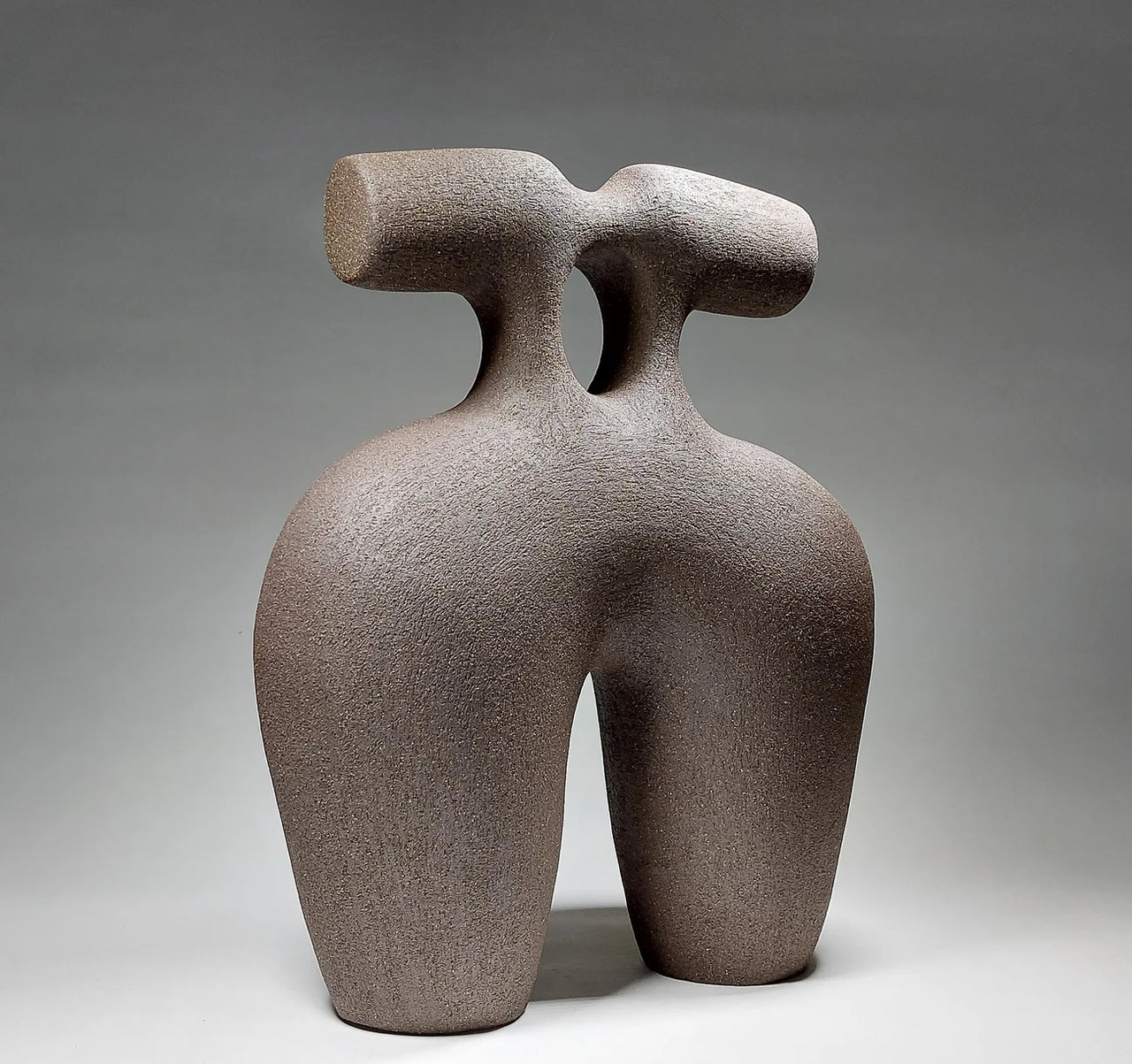 The Kiss - Hand-built Black Ceramic Sculpture