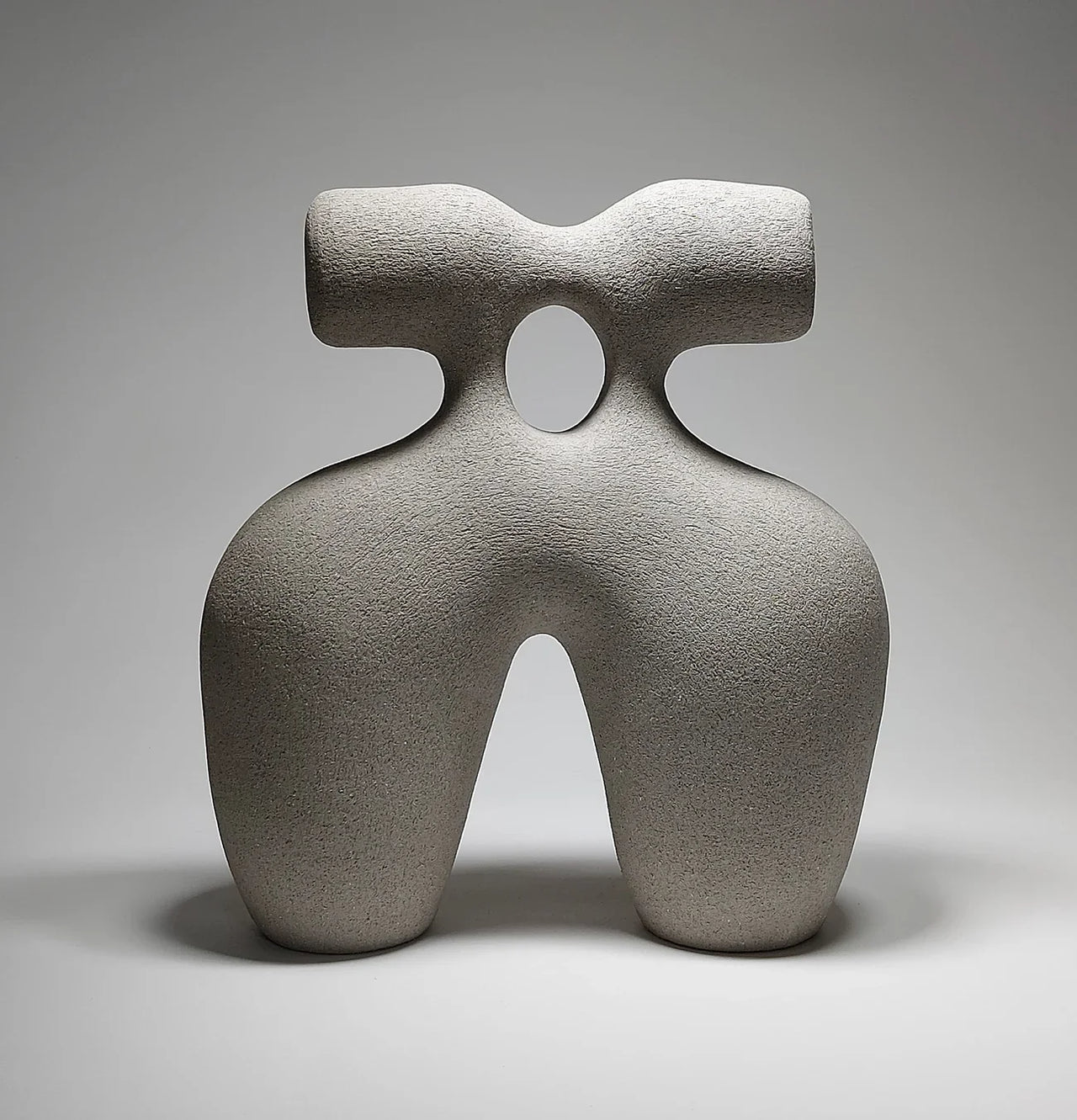 The Kiss II - Grey Ceramic Sculpture