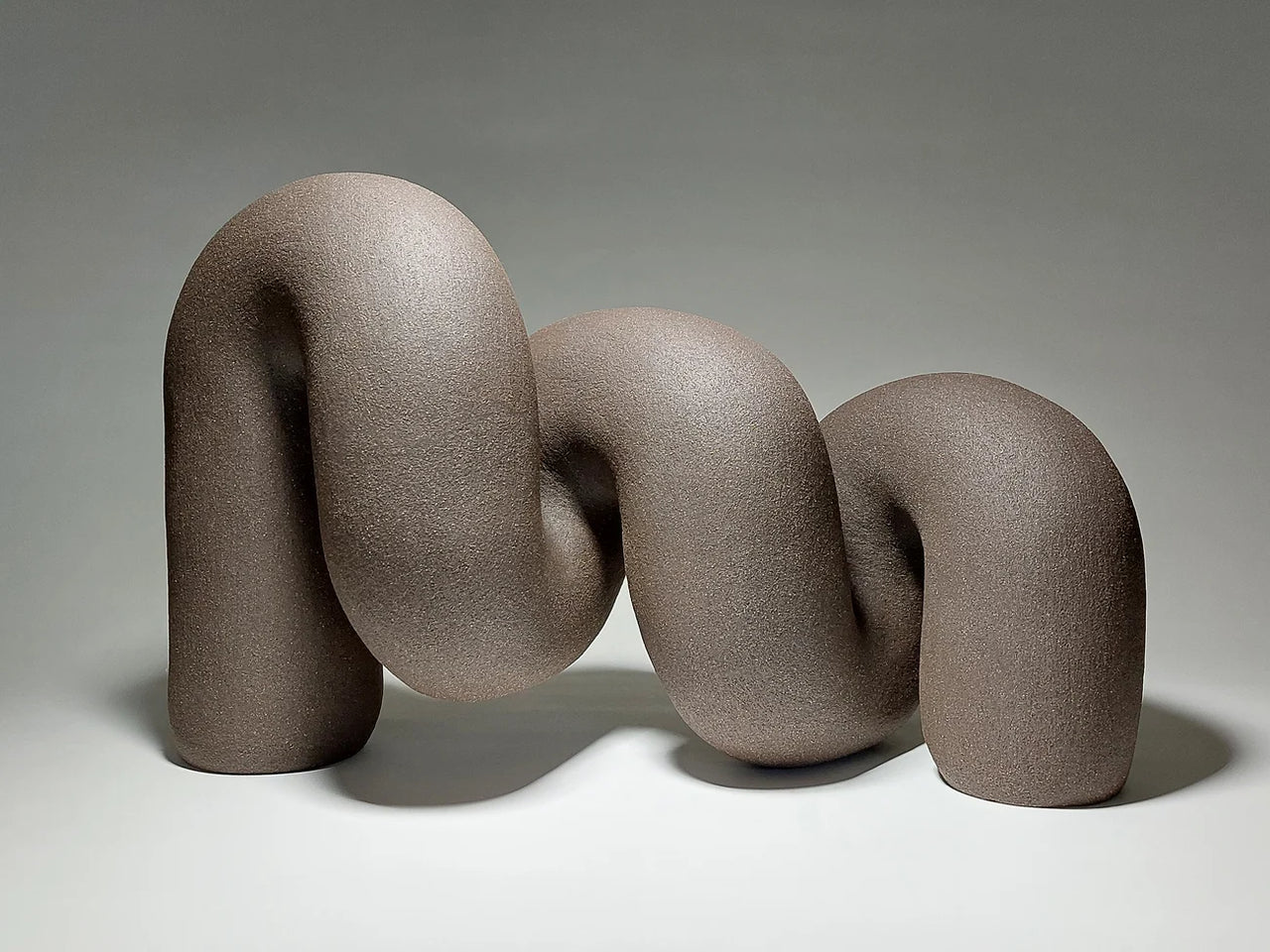 Twisted - Hand-Built Black Ceramic Sculpture