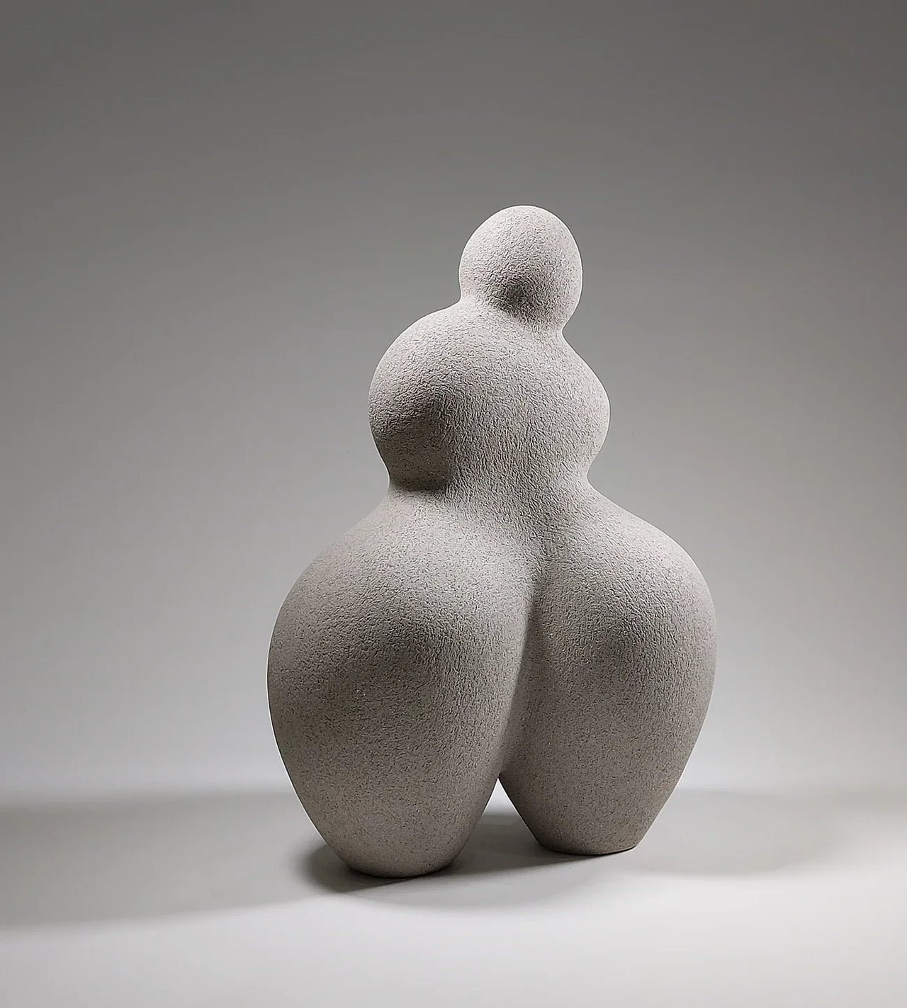 Woman - Hand-Built Grey Ceramic Sculpture